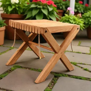 Trap Table - Light Swedish Pine Wood Compact Side Table - 40x45x40 cm