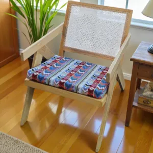 Handcrafted VIP Chair – Teak Wood Natural Woven Backrest Seat - (8–10) kg