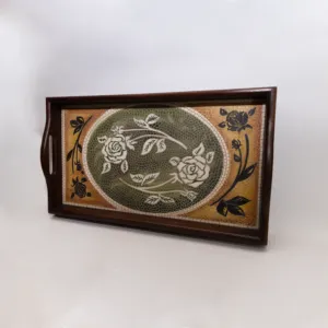 Handmade Ceramic Mosaic Hanging Wall Plaque - Wooden Frame – 25x15 cm