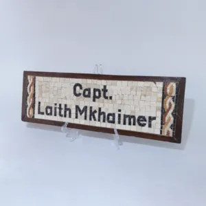 Stone Name Plaque - Custom Text - Mosaic Art Design - 30x15x2 cm