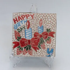 Handmade Ceramic Cup Coaster - Mosaic Art Handmade Design - 10x10 cm