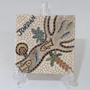 Handmade Ceramic Cup Coasters Set - Mosaic Art Design - 10x10 cm
