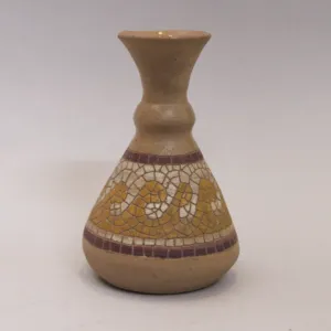 Mini Ceramic Jar with Mosaic Art Finish - Palm Size - 8x8x8 cm