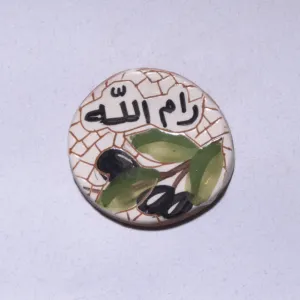 Handmade Ceramic Mosaic Magnet – Natural Clay Finish – 5 cm Diameter