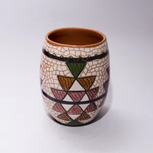 Precision Handmade Ceramic Mug – Food-Safe Decorative Mosaic Art 