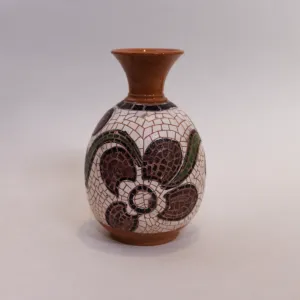 Handmade Luxury Ceramic Jar with Mosaic Art Finish – 15 cm Height