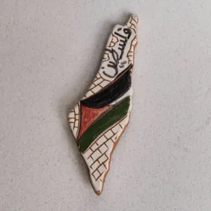 Handmade Ceramic Mosaic Magnet – Palestine Map Design – Palm Size