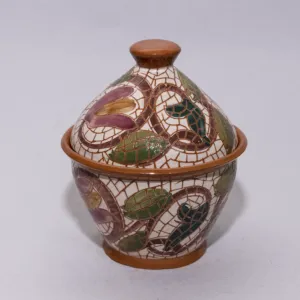 Handmade Ceramic Storage Jar for Sugar or Tea – Mosaic Art Finish