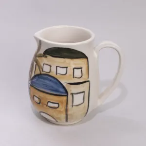 Handmade Ceramic Milk Pitcher – Food-Safe Natural Clay Handmade Finish