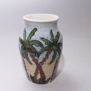 Handmade Luxury Ceramic Vase – Mosaic Art Finish – 20 cm Height