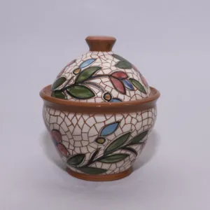 Handmade Ceramic Storage Jar for Sugar or Tea – Mosaic Art Design
