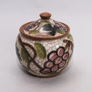 Handmade Ceramic Kitchen Storage Jar with Mosaic Art Handmade Finish