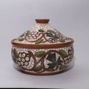 Handmade Ceramic Hospitality Serving Tray – Luxury Mosaic Art – 30 cm