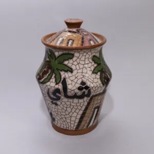 Handmade Ceramic Tea Storage Jar for Kitchen Use – Mosaic Art Finish