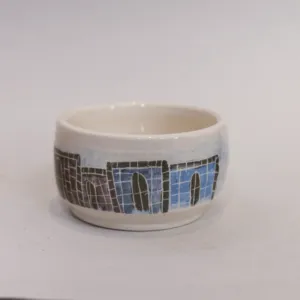 Ceramic Hosting Snack Plate with Mosaic Art Finish - 22x2x22 cm
