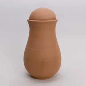 Ceramic Water Bottle - 1 Liter Capacity Handmade Design - 10x28x10 cm