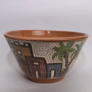 Handmade Ceramic Table Plate – Food-Safe with Mosaic Art Finish