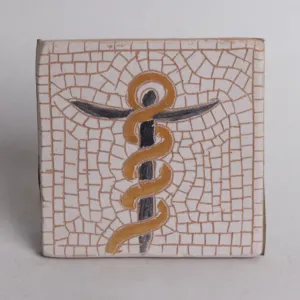 Handmade Ceramic Cup Coaster - Mosaic Art Design - 10x10 cm