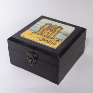 Handmade Ceramic Storage Box with Mosaic Art Finish – 12x12 cm