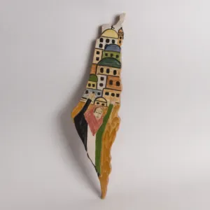 Handmade Ceramic Palestine Map Wall Hanging – Mosaic Art – 25 cm