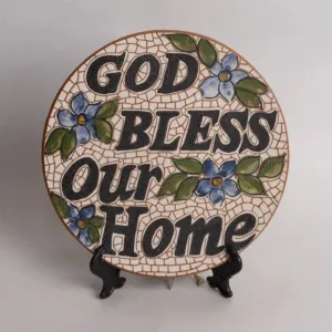 Handmade Ceramic Mosaic Art Decorative Plate – Stand or Wall – 25 cm