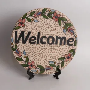 Handmade Ceramic Decorative Plate for Wall Hanging or Stand – 25 cm