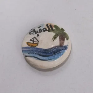 Handmade Ceramic Souvenir Magnet - Mosaic Art Handmade Finish - Ø5 cm