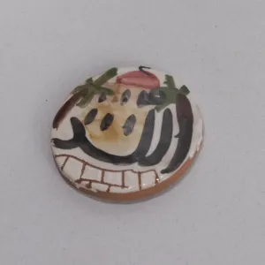Handmade Ceramic Art Magnet with Mosaic DesignDecorative Piece - Ø5 cm