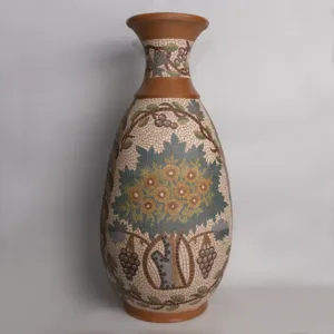 Handmade Large Ceramic Floor Vase – Mosaic Art Design – 120 cm Height