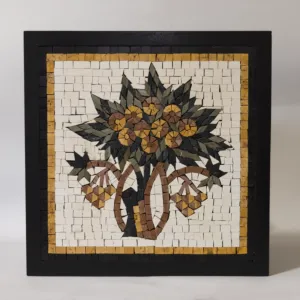 Handmade Stone Mosaic Tree of Life Wall Art - Wooden Frame – 30x30 cm