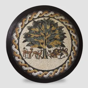 Handmade Mosaic Wall Art – Tree of Life Design – Natural Stone – 35 cm