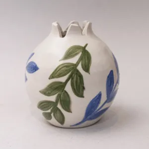 Handmade Pomegranate-Shaped Ceramic Jar with Artisan Finish