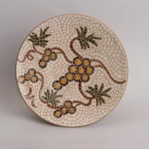 Handmade Ceramic Decorative Plate for Wall Hanging or Stand – 35 cm
