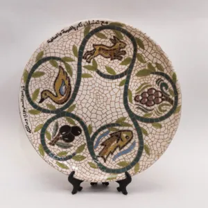 Handmade Ceramic Decorative Plate for Wall Hanging or Stand – 30 cm