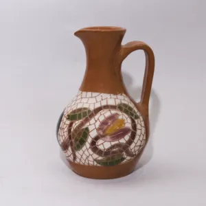 Handmade Ceramic Olive Oil Dispenser – 500 ml – Food-Safe Mosaic Art