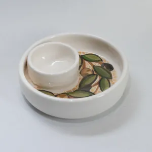 Handmade Ceramic Olive Serving Dish - Mosaic Art - Ø14 cm