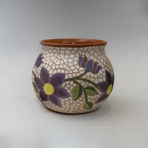 Handmade Luxury Mini Ceramic Vase – Mosaic Art Design – 13x7 cm