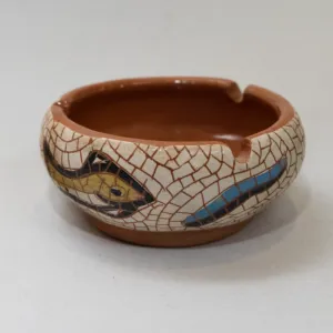 Handmade Ceramic Cigarette Holder with Mosaic Art Finish - 10x4x10 cm