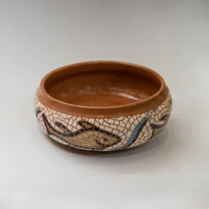Ceramic Snack Serving Bowl Handmade Design - 22x8x22 cm