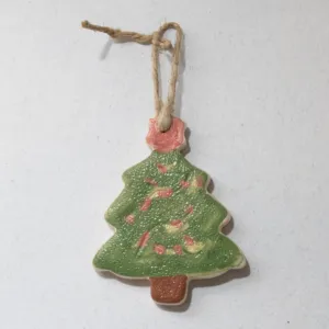 Handmade Ceramic Christmas Wall Hanging with Mosaic Art Design