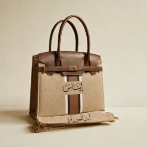 Personalized Premium Leather Handbag - Name Stripe - Multi-Size/Color
