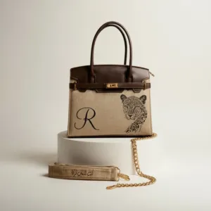 Personalized Premium Leather Handbag - Leopard Monogram - Multi-Size/Color