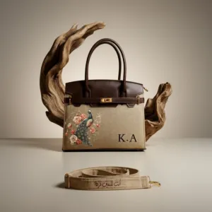 Personalized Premium Leather Handbag - Peacock K.A - Multi-Size/Color