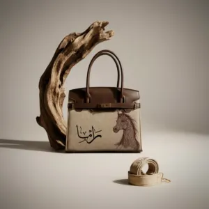 Personalized Leather Handbag - Brown Horse Art (Available In Sizes)