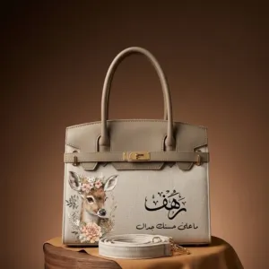 Personalized Premium Leather Handbag - Deer Portrait - Multi-Size/Color