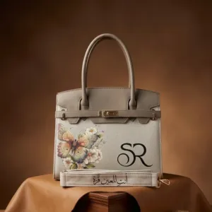 Personalized Premium Leather Handbag - Butterfly Art - Multi-Size/Color