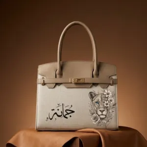 Personalized Premium Leather Handbag - Lioness Sketch - Multi-Size/Color